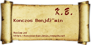Konczos Benjámin névjegykártya