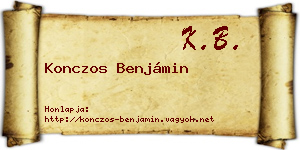 Konczos Benjámin névjegykártya